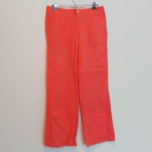 J. Crew wide leg roll up wading coastal chino pants coral size 6 guc vintage